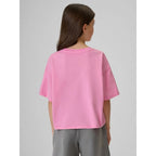 Girls' boxy T-shirt with print 4F 4FJRAW26TTSHF4239-56S