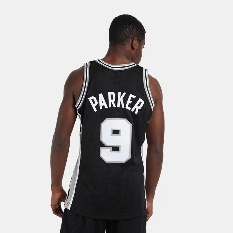 Mitchell &amp; Ness San Antonio Spurs NBA Swingman Jersey Spurs 2001 Tony Parker M SMJYLG19018-SASBLCK01TPA Clothing/Lifestyle/T-shirts/Mitchell & Ness Your Sports Performance