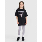 Oversized T-shirt with print for girls 4F FJRSS25TTSHF2646-20S *Kategoria tymczasowa Your Sports Performance