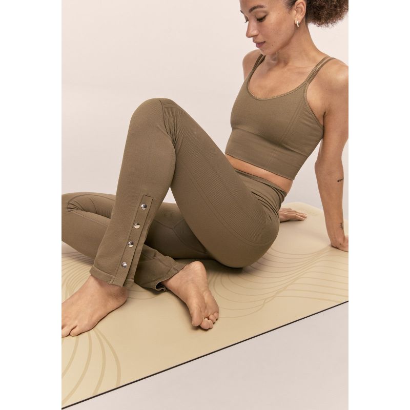 CASALL Women's Seamless Rib Slit Pants Green