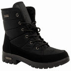 Progress Women’s Winter Boots, Black Insulated Snow Boots with Sheepskin Lining