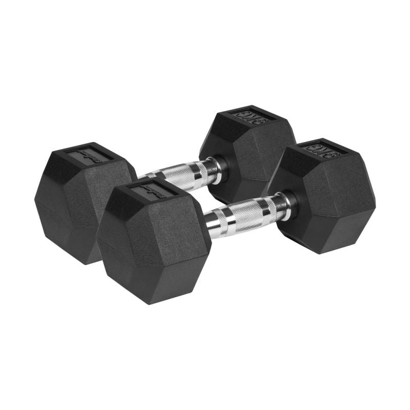 HEX 2x9 kg rubber-coated cast iron dumbbells REBEL ACTIVE To be categorized Your Sports Performance