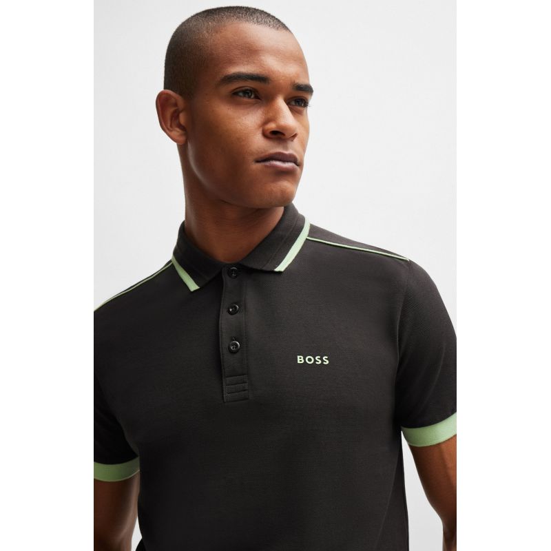 BOSS Paddy 1 Charcoal Regular Fit Men's Polo Shirt Black (50512995-016) Boss