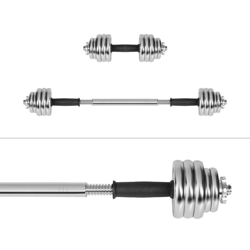 REBEL ACTIVE ADJUSTABLE CHROME DUMBBELLS IN CASE WITH BAR, 15 KG SET To be categorized Your Sports Performance