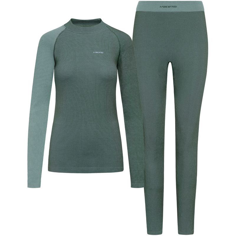 Women’s VIKING Mounti Lady Set Merino Underwear, Green