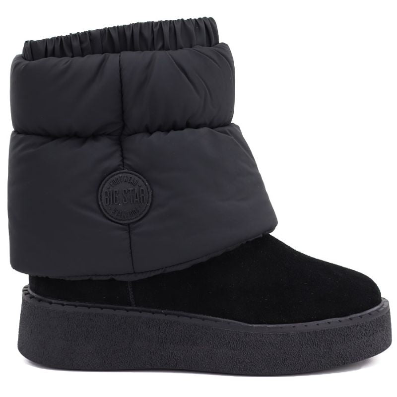 Black leather platform snow boots Big Star UU274731