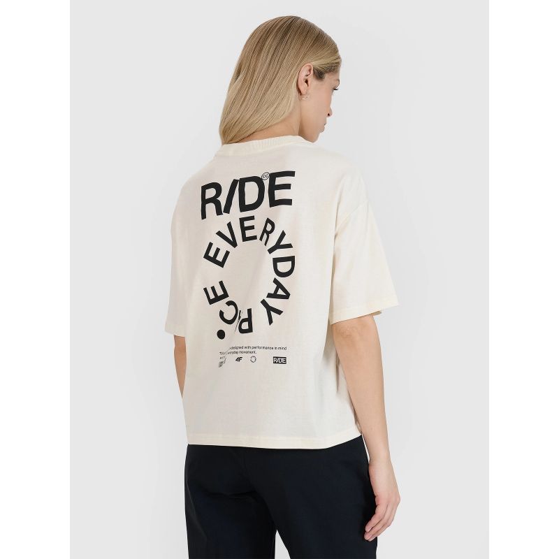 Women's oversize printed T-shirt 4F 4FWSS25TTSHF1993-11S *Kategoria tymczasowa Your Sports Performance