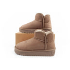 D.Franklin women's winter snow boots, fashionable fur lined, brown ankle boots D.Franklin