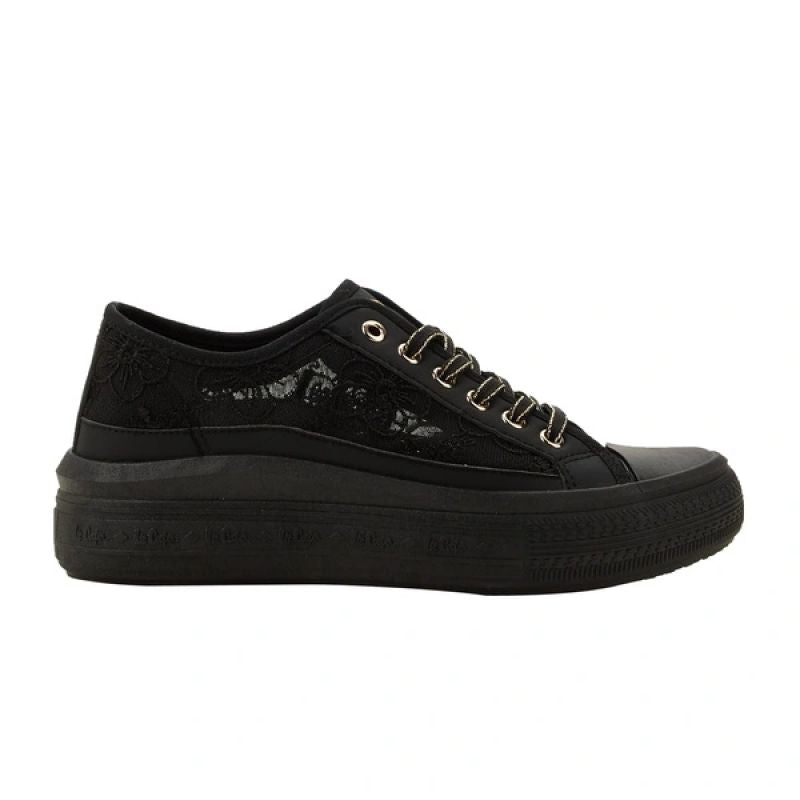 Lee Cooper women's sports shoes sneakers black platform lace Lee Cooper