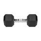 HEX 2x10 kg rubber-coated cast iron dumbbells REBEL ACTIVE In preparation Your Sports Performance