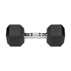 HEX 2x10 kg rubber-coated cast iron dumbbells REBEL ACTIVE In preparation Your Sports Performance