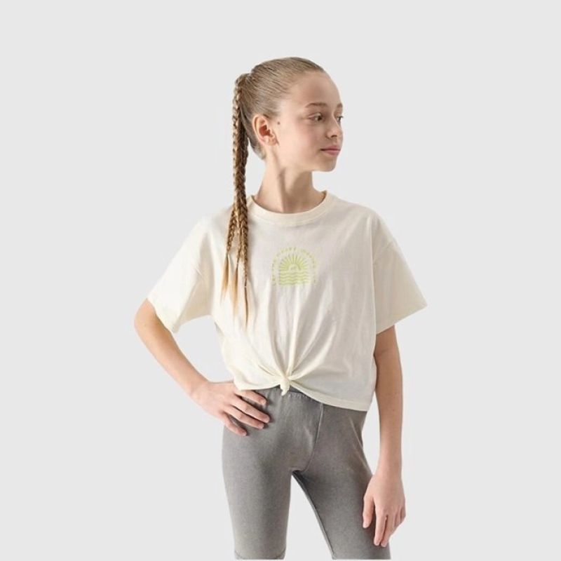 Girls' printed top 4F 4FJWSS25TTSHF1872-11S *Kategoria tymczasowa Your Sports Performance