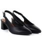 Women's black Sergio Leone SK463 pumps with a strap LEONE