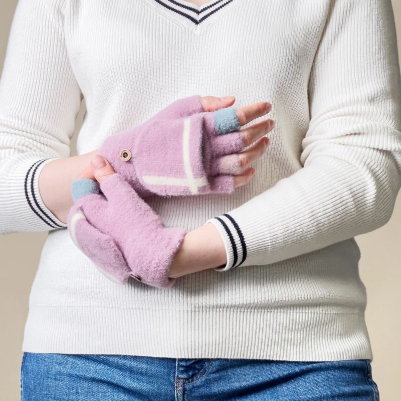 Women's/children's winter telephone gloves - pink