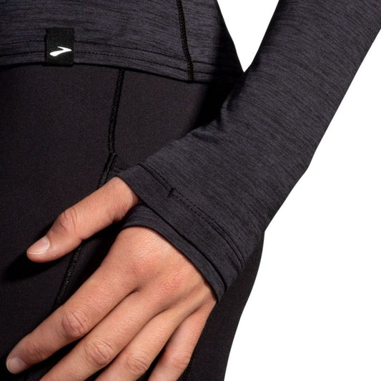 Men's Luxe Long Sleeve Running T-shirt, Black Import z Brooks/Brooks/Koszulki Your Sports Performance