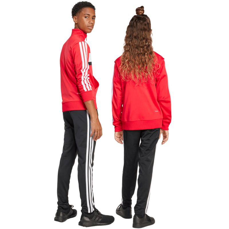 adidas Seasonal Essentials Tiberio 3-Stripes Tricot Kids Tracksuit Red and Black JI6214 In preparation Adidas