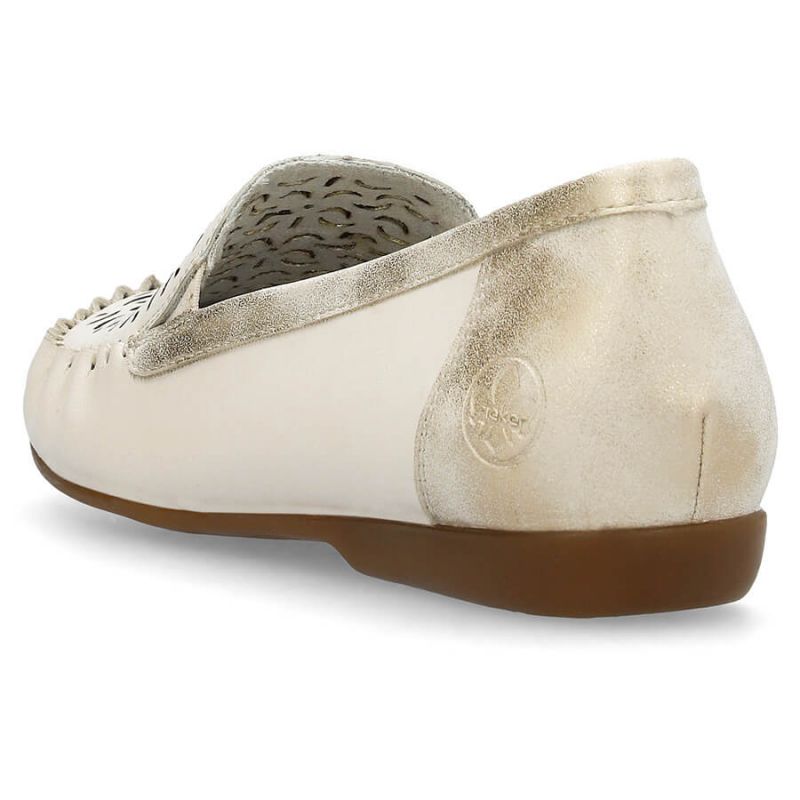 Rieker W RKR658 comfortable leather openwork shoes, beige Fashion/Footwear Your Sports Performance