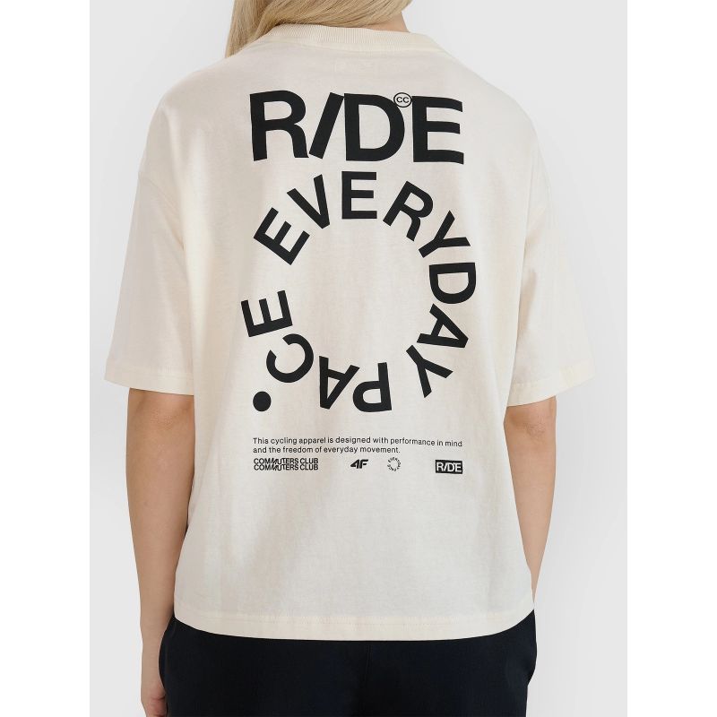 Women's oversize printed T-shirt 4F 4FWSS25TTSHF1993-11S *Kategoria tymczasowa Your Sports Performance