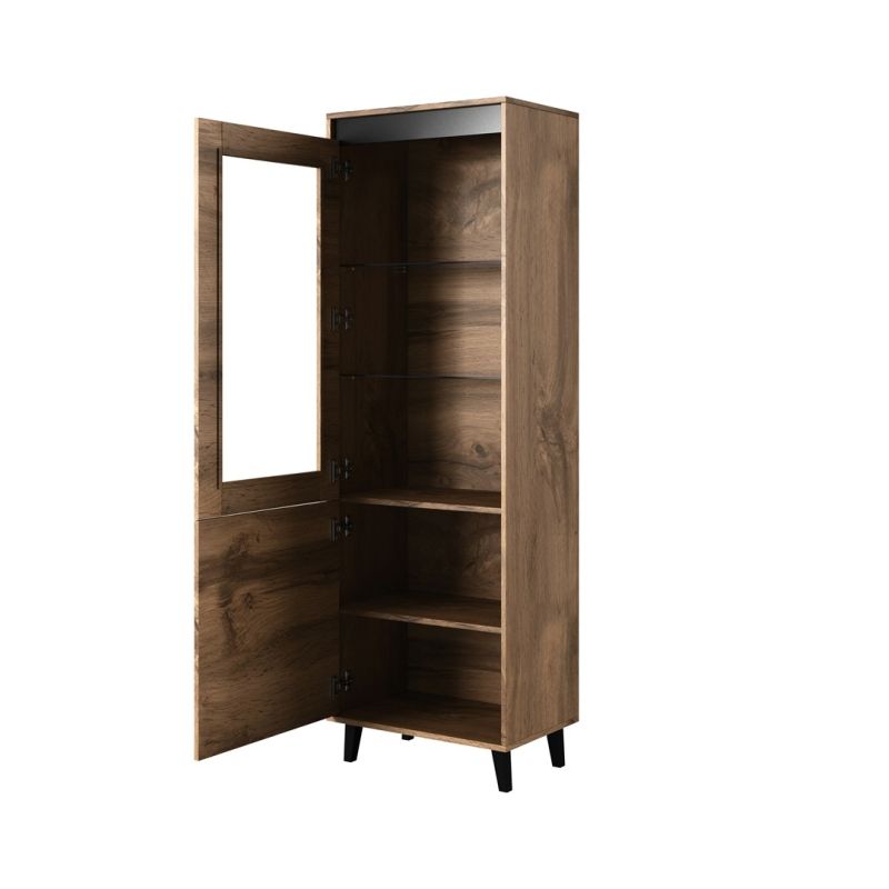 NORD display cabinet 60x38x182.5 oak wotan/anthracite Bufety i witryny/Bufety i witryny na drewnianej podstawie Your Sports Performance