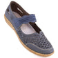 Rieker W RKR648 blue leather openwork shoes Footwear/Lifestyle/Rieker Your Sports Performance