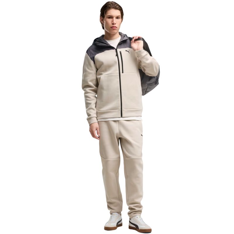 Men's Puma Tech Material Mix Full-Zip Hoodie Beige 694490 82