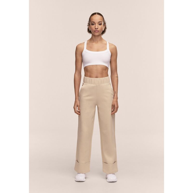 CASALL Aria Turn Up Straight Jogger Women's Pants, Beige