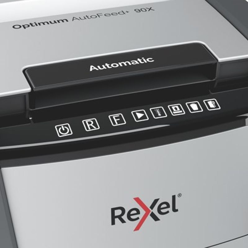 Rexel Optimum AutoFeed+ 90X Shredder, (P-4), 90 sheets, 34 l bin Urządzenia biurowe/Niszczarki Your Sports Performance