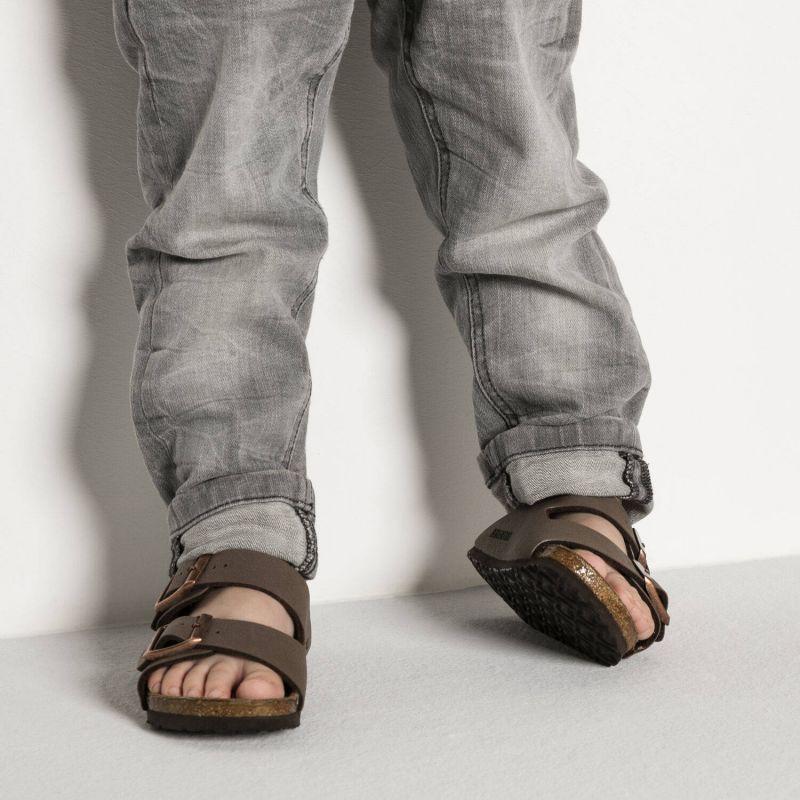 Birkenstock Arizona Kids Birko-Flor Nubuk Mocha narrow flip-flops for kids (0552893) Footwear/Lifestyle/Brinkenstock/Klapki/chodaki Birkenstock
