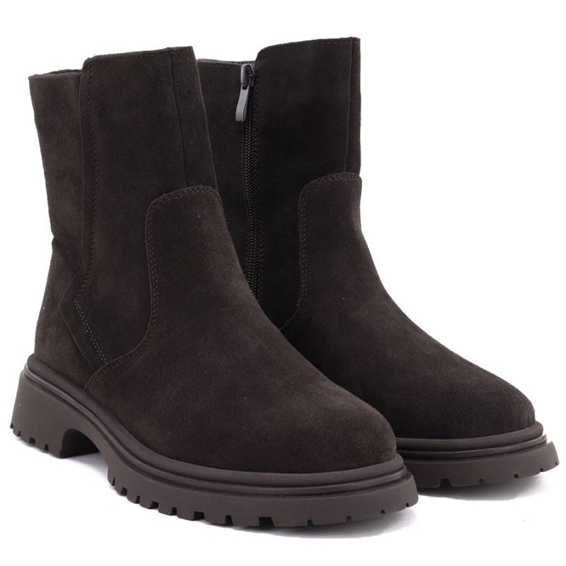 Women's leather ankle boots suede chocolate Sergio Leone BT-27
