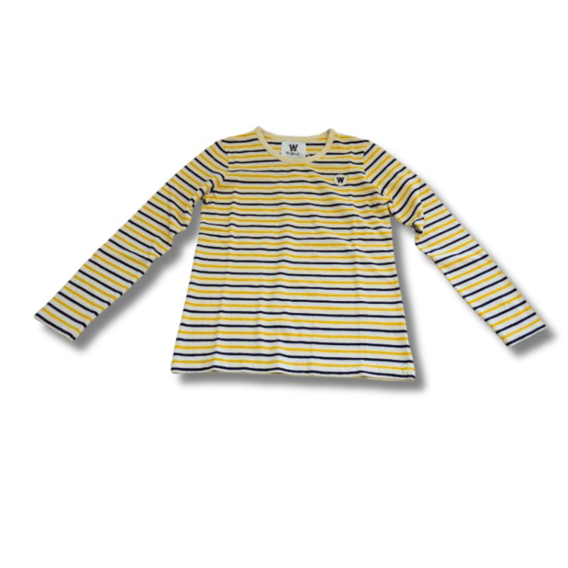 Wood Wood Kim Off-white/yellow stripes long sleeve t-shirt - 10235409-2323-Stripes Odzież/Odzież na co dzień Your Sports Performance