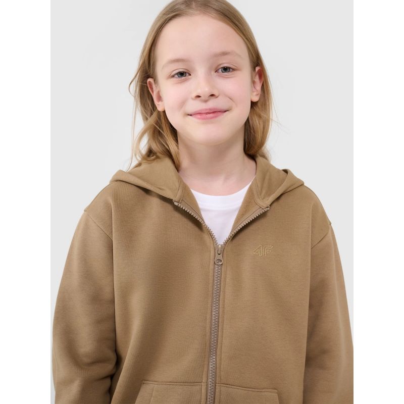 Girls' sweatshirt with a hood, 4F Junior 4FJRAW24TSWSF1830-83S *Kategoria tymczasowa Your Sports Performance