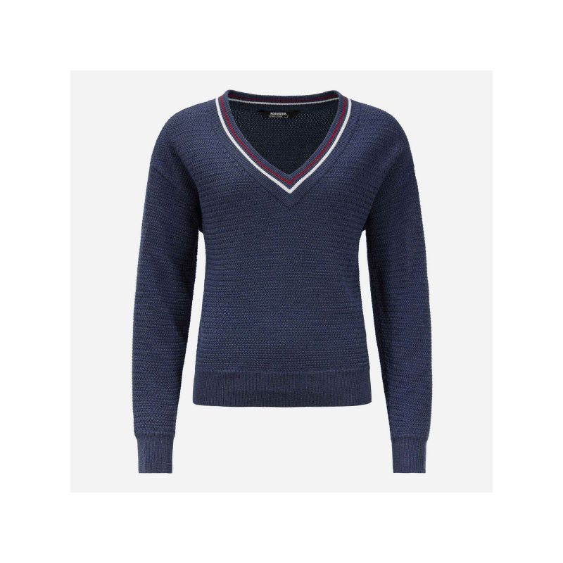 ROSSIGNOL Women's Sweater W Knitted V Neck Navy Blue