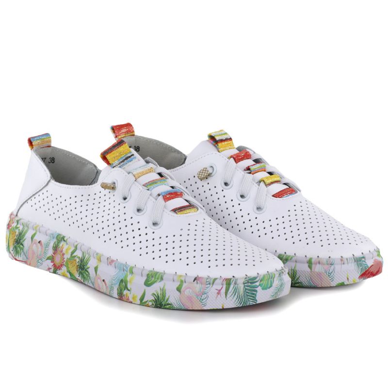 Women's leather openwork shoes white Artiker 58C0597 To be categorized Your Sports Performance