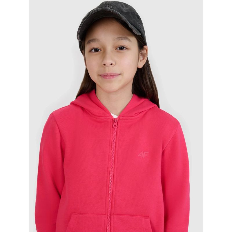 Girls' sweatshirt with a zipper and a hood 4F 4FJWSS25TSWSF1706-55S *Kategoria tymczasowa Your Sports Performance