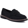 Women's suede lords shoes black Vinceza 62335