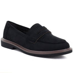 Women's suede lords shoes black Vinceza 62335