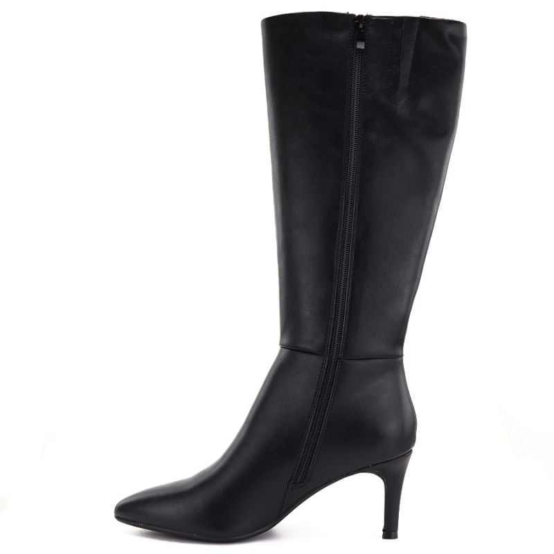 Women's leather boots with a high heel, insulated, black Sergio Leone KZ-30-S