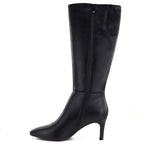 Women's leather boots with a high heel, insulated, black Sergio Leone KZ-30-S