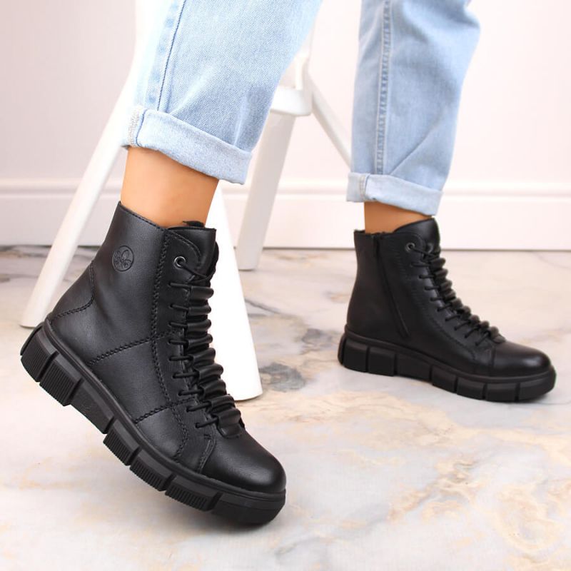 Comfortable, insulated platform boots Rieker W RKR493A, black Footwear/Outdoor/Rieker Your Sports Performance