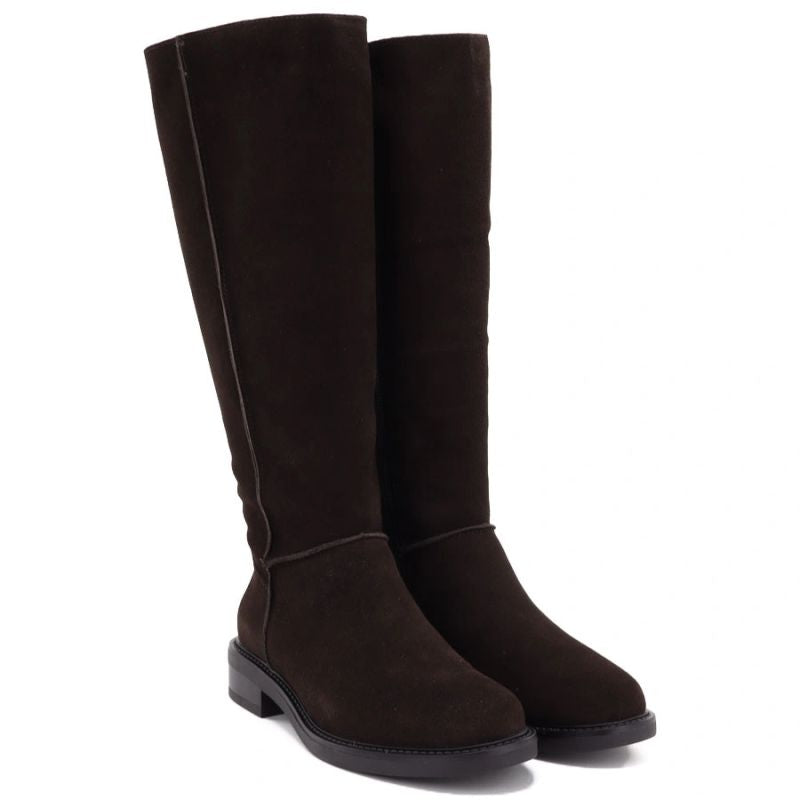 Women’s chocolate-brown leather officer boots Sergio Leone KZ-27-S