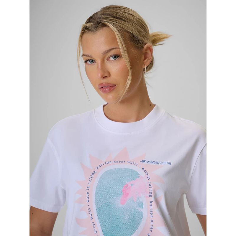 Women's printed T-shirt 4F 4FRSS26TTSHF4536-10S