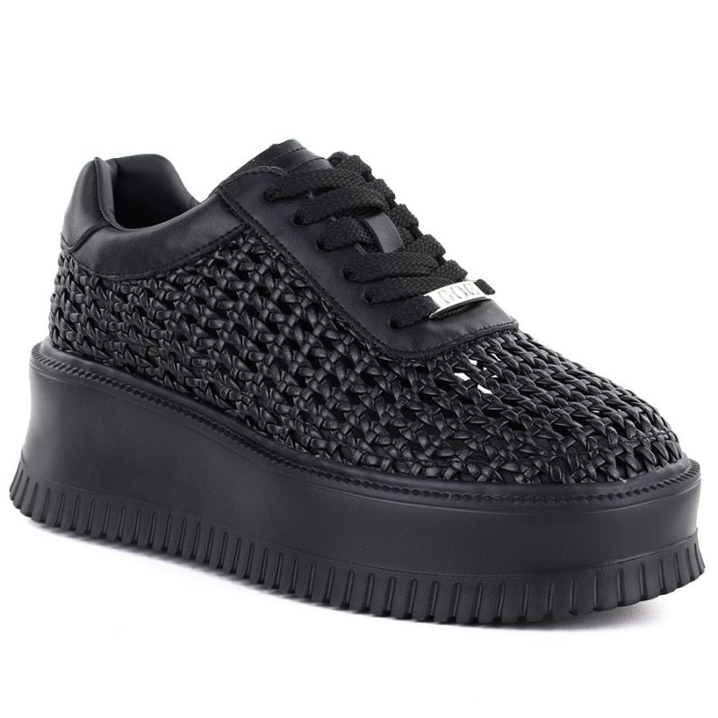 Women's sneakers on the platform, openwork, black Goe TT2N4043 Goe