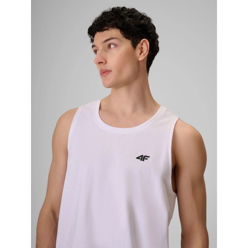 Men's sleeveless regular plain t-shirt 4F 4FRSS26TSLEM367-10S 4f