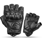 Rockbros 16220006002 M leather motorcycle gloves - black Rockbros