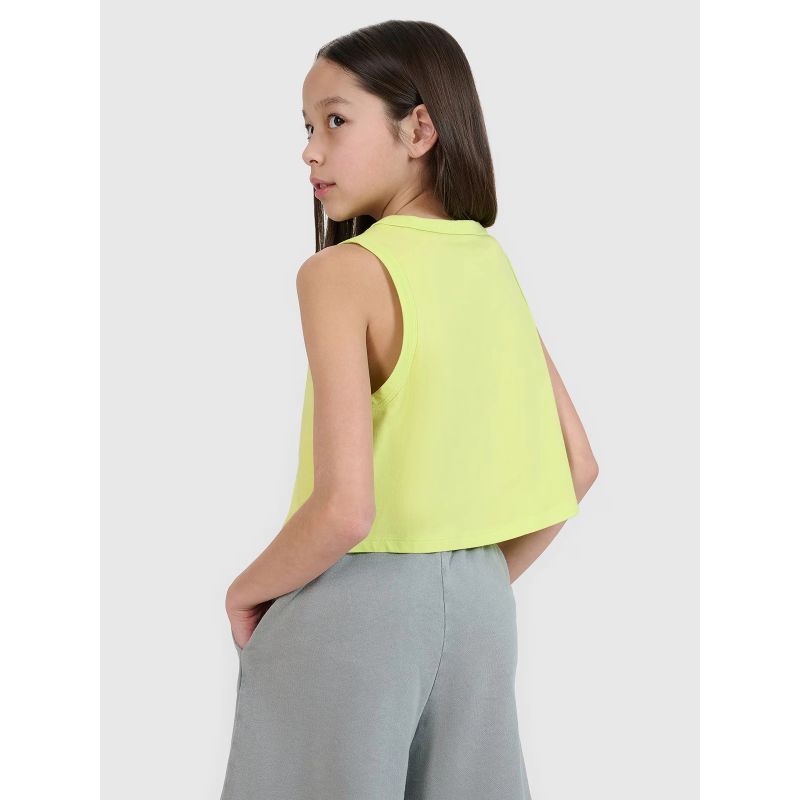 Girls' oversize printed crop top 4F 4FJWSS25TSLEF112-45S *Kategoria tymczasowa Your Sports Performance