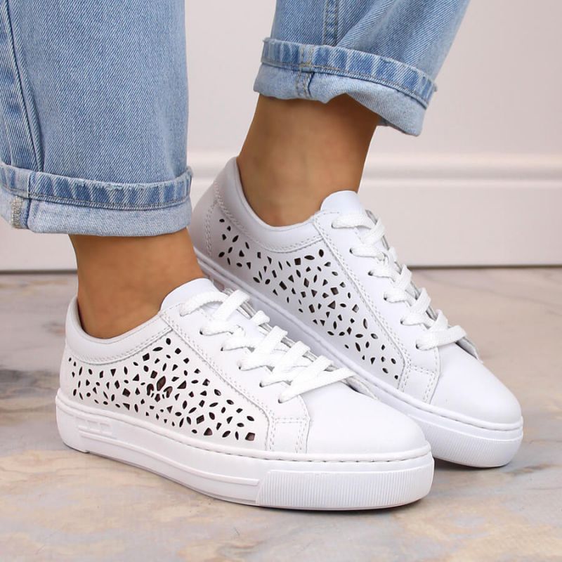 Rieker W RKR641 leather comfort shoes white