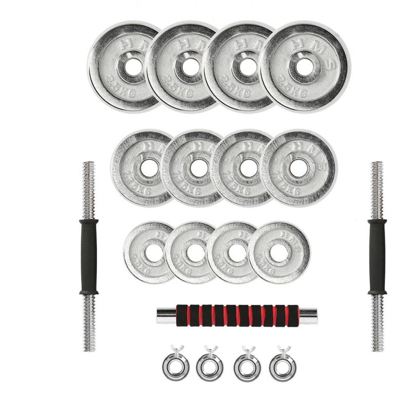 Dumbbells in a case HMS STC21 2 x 10 kg chrome In preparation Your Sports Performance