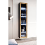 VIGO glass display cabinet '180' 180/40/30 black/wotan oak Bufety i witryny/Bufety i witryny na drewnianej podstawie Your Sports Performance