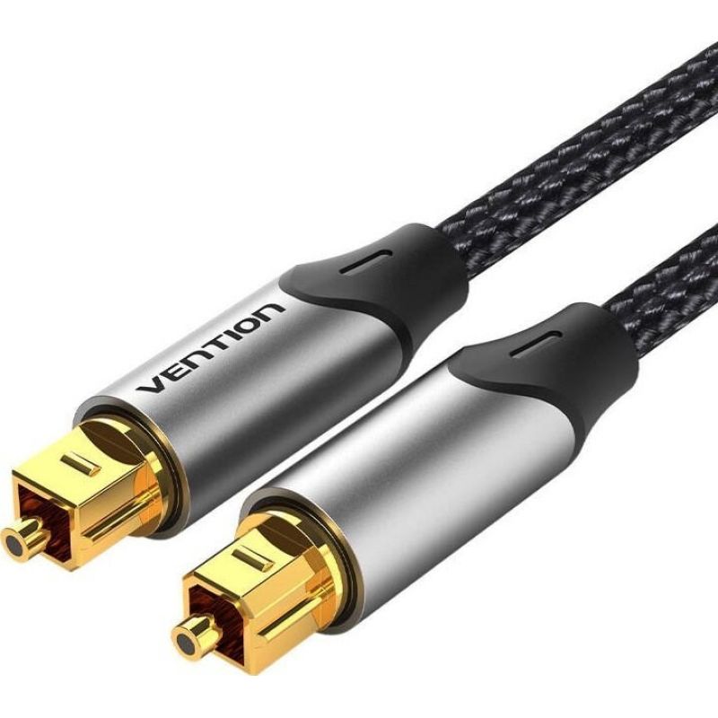 Vention Braided Optical Audio Cable with Aluminum Connector, 5m, Gray Kable i adaptery/Kable optyczne Your Sports Performance