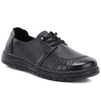 Comfortable black women's leather shoes Vinceza 107240